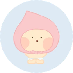 분홍 배냇저고리를 쓴 백일 아기 일러스트