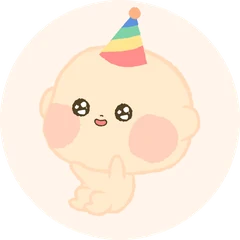 생일 고깔모자를 쓴 아기 일러스트