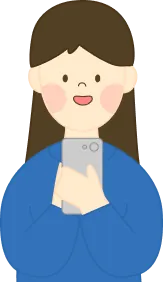 휴대폰을 보는 엄마 일러스트
