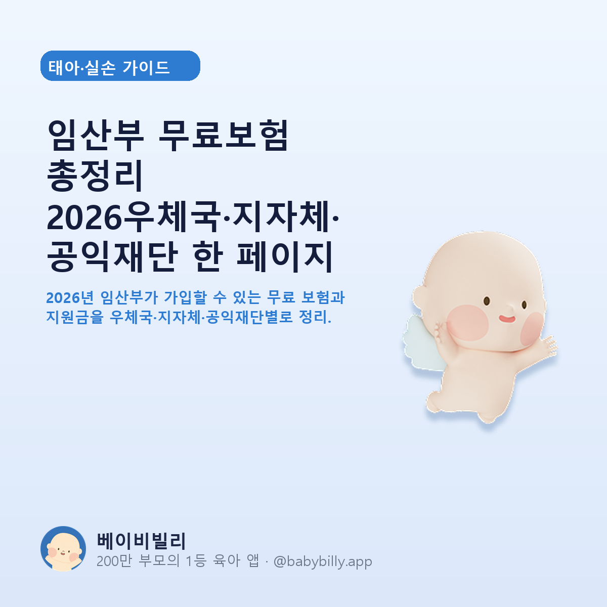 임산부 무료보험 총정리 2026우체국·지자체·공익재단 한 페이지 - 베이비빌리 가이드