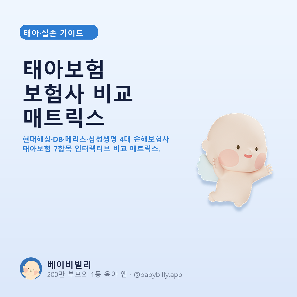 태아보험 보험사 비교 매트릭스 - 베이비빌리 가이드