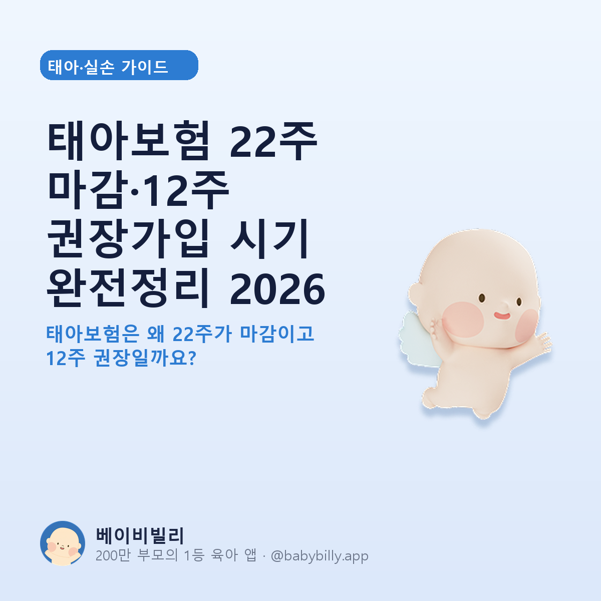 태아보험 22주 마감·12주 권장가입 시기 완전정리 2026 - 베이비빌리 가이드