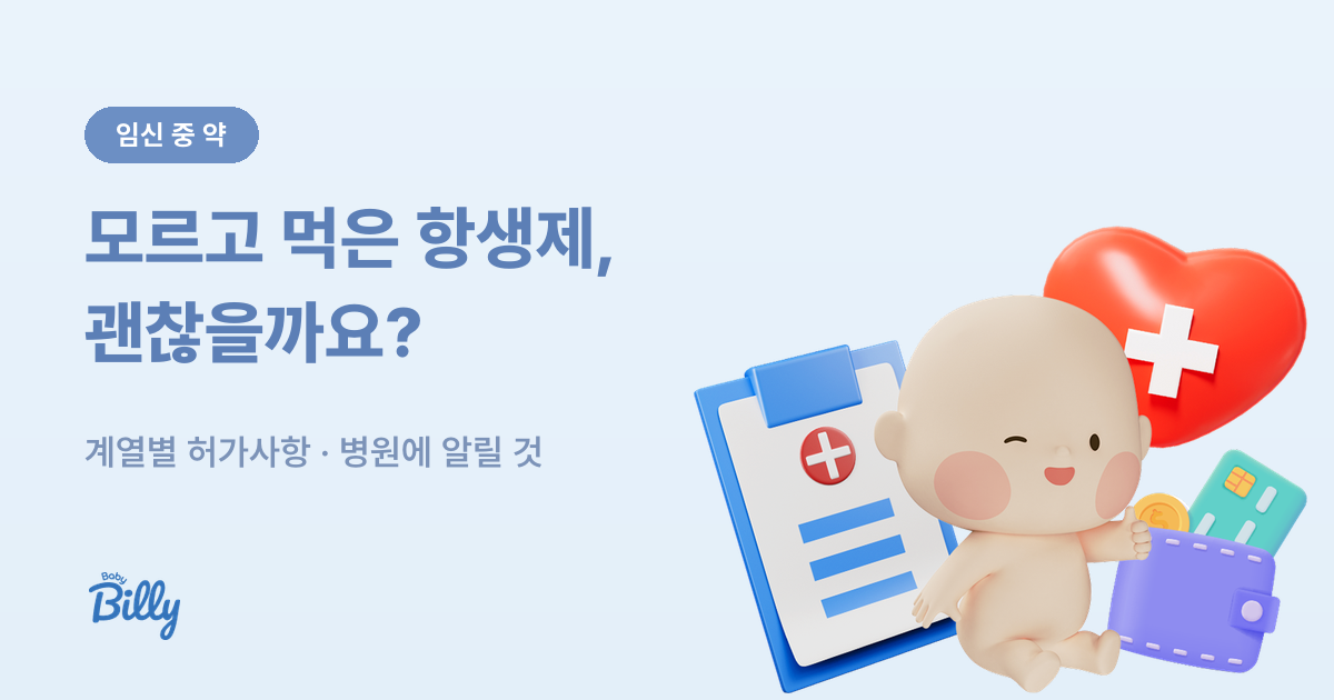 임신인 줄 모르고 먹은 항생제 계열별 허가사항 정리 - 베이비빌리 가이드
