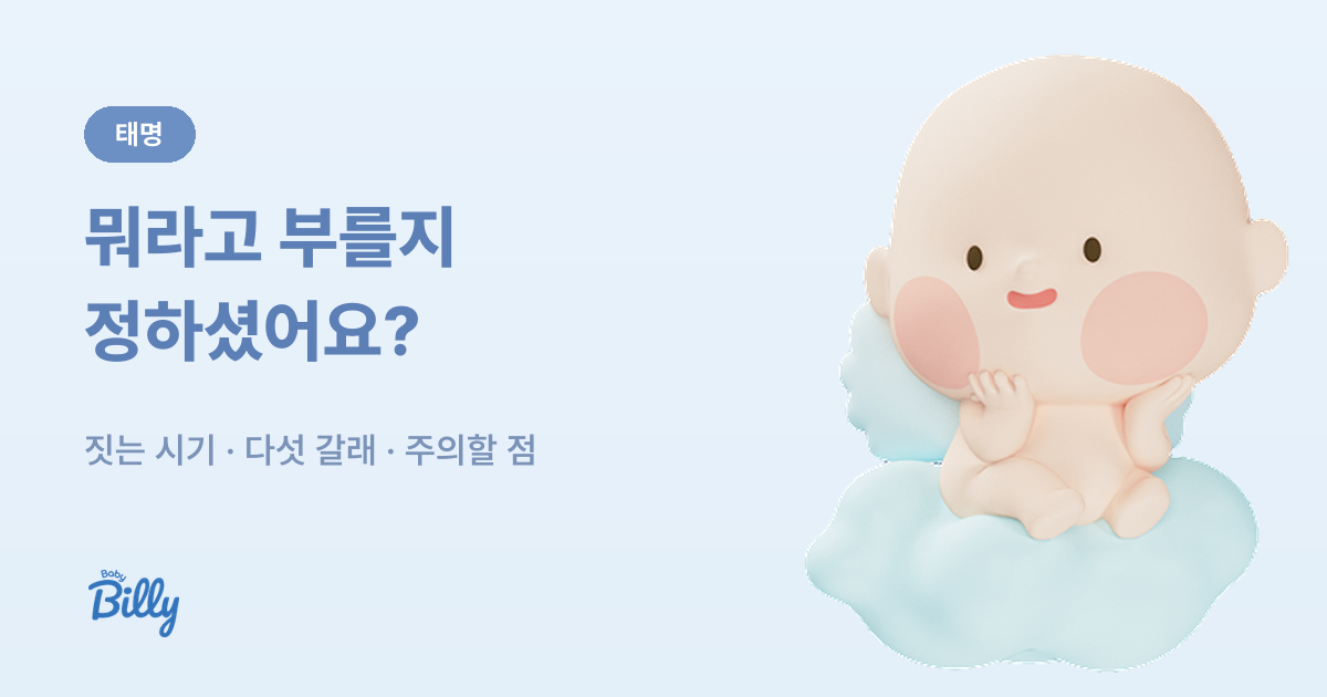 태명 짓는 법 - 짓는 시기와 다섯 갈래 방식 - 베이비빌리 가이드