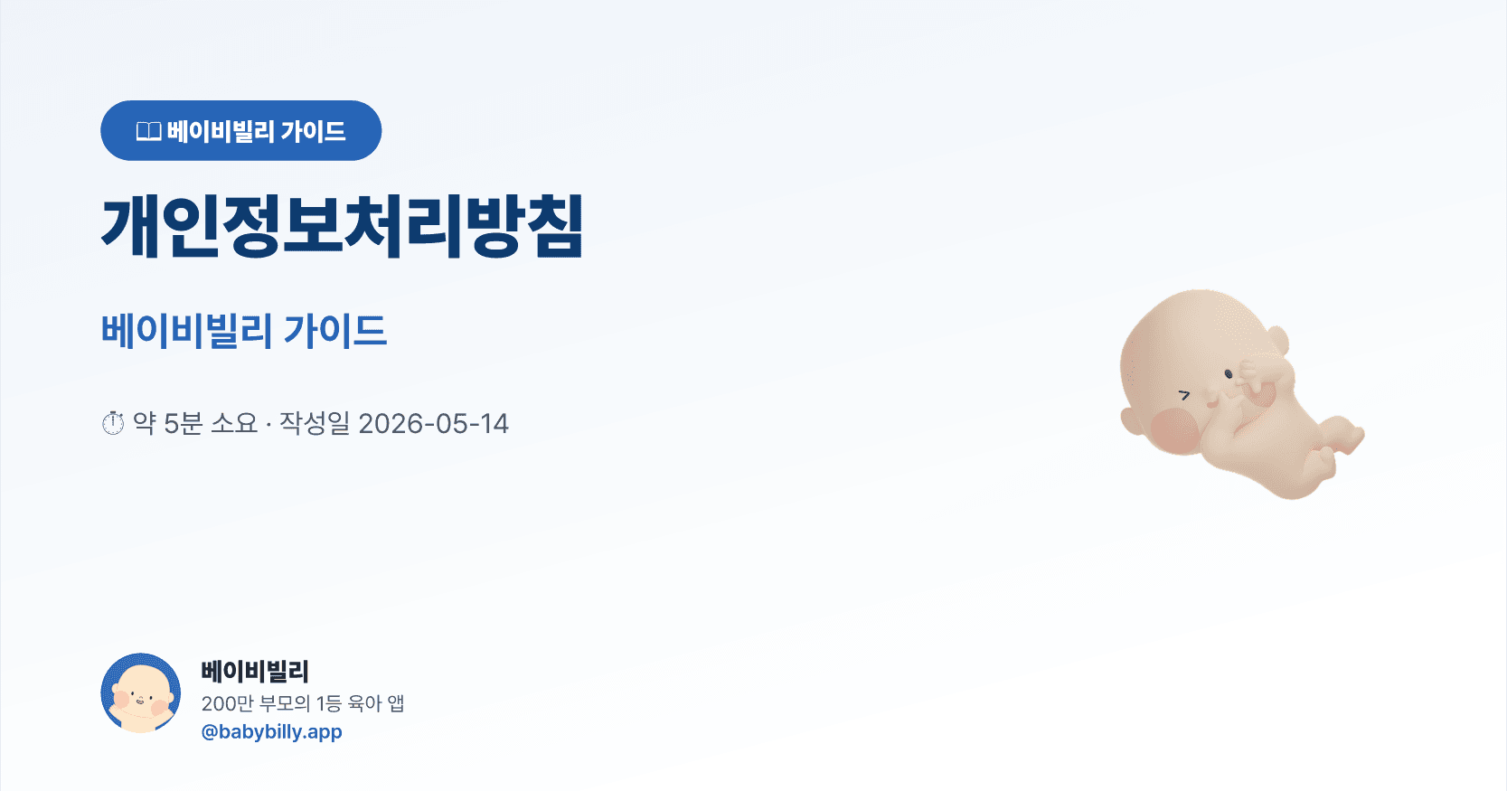 개인정보처리방침 — 베이비빌리 보험 가이드